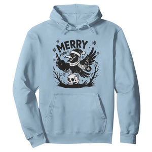 Merry F Caw F Christmas Raven Hoodie Funny Holiday Gift - Print Your Wear
