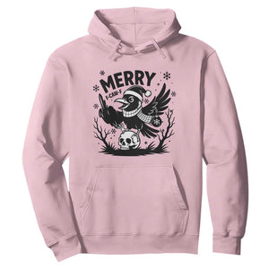 Merry F Caw F Christmas Raven Hoodie Funny Holiday Gift TS12 Light Pink Print Your Wear