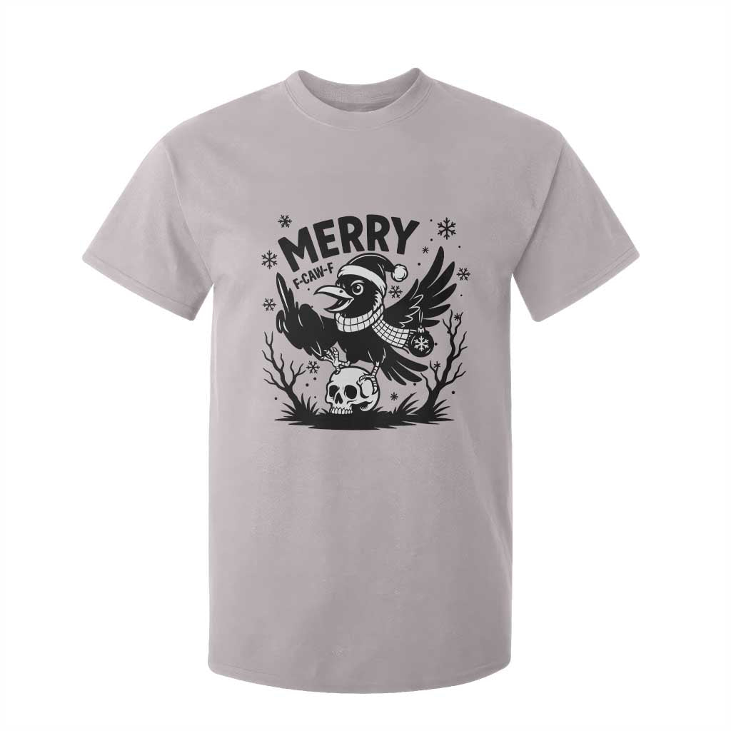 Merry F Caw F Christmas Raven T Shirt For Kid Funny Holiday Gift TS12 Ice Gray Print Your Wear