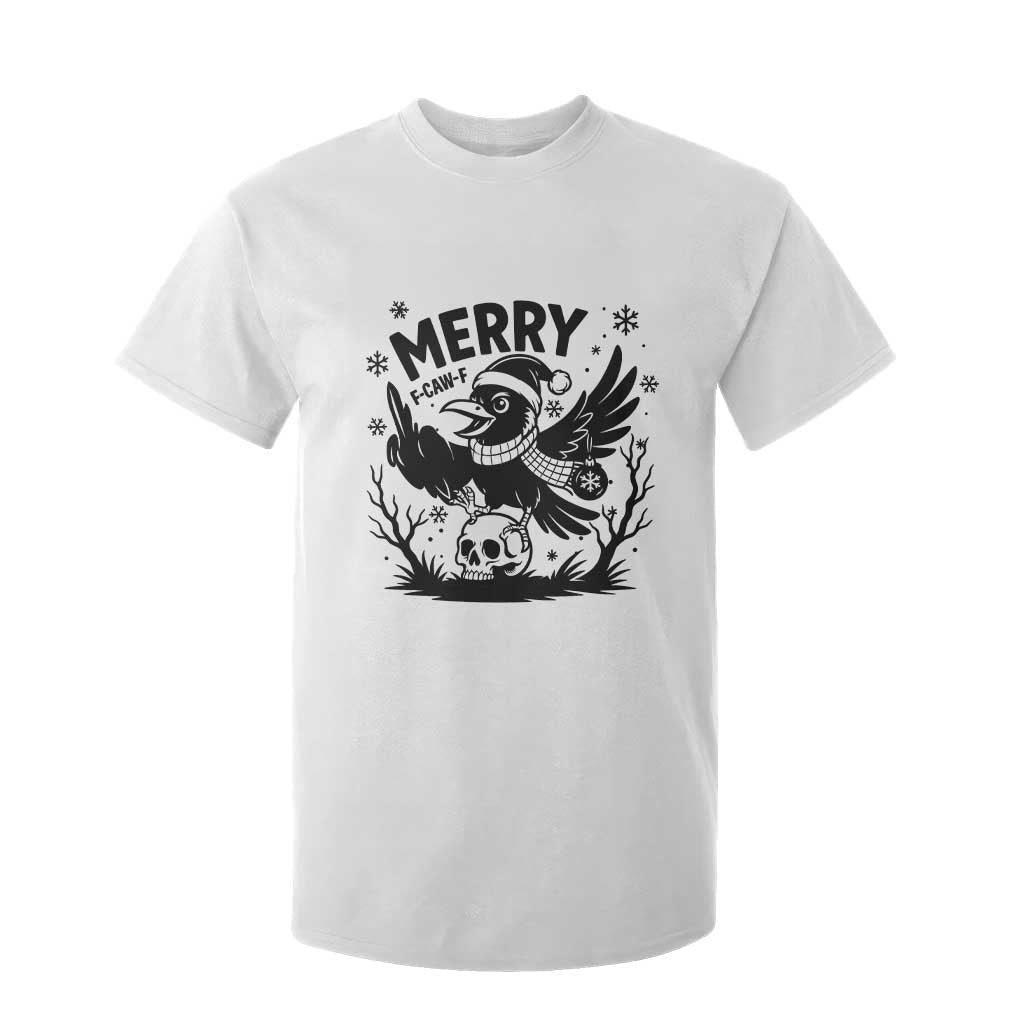 Merry F Caw F Christmas Raven T Shirt For Kid Funny Holiday Gift TS12 White Print Your Wear