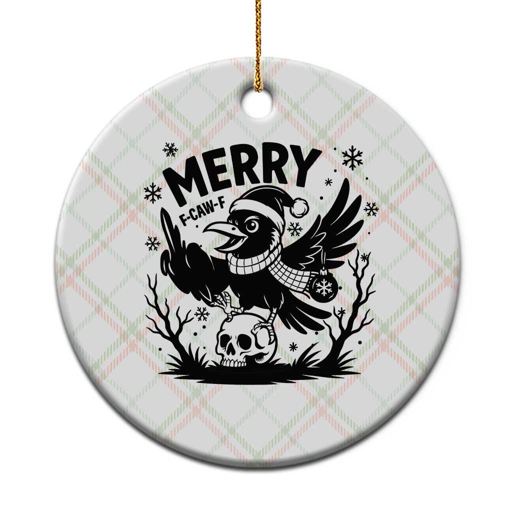 Merry F Caw F Xmas Raven Ceramic Ornament Funny Holiday Gift TS12 1pc Christmas Plaid Print Your Wear