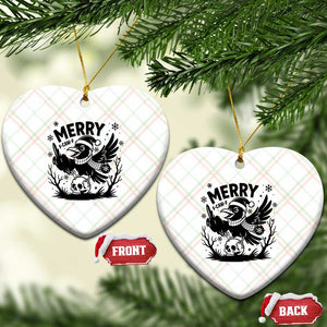 Merry F Caw F Xmas Raven Ceramic Ornament Funny Holiday Gift TS12 Print Your Wear