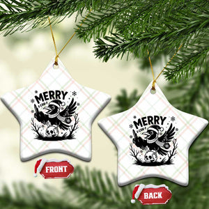 Merry F Caw F Xmas Raven Ceramic Ornament Funny Holiday Gift TS12 Print Your Wear