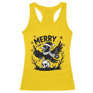 Merry F Caw F Christmas Raven Racerback Tank Top Funny Holiday Gift TS12 Daisy Print Your Wear