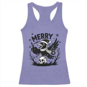 Merry F Caw F Christmas Raven Racerback Tank Top Funny Holiday Gift TS12 Violet Print Your Wear