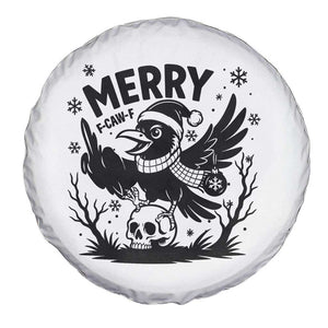Merry F Caw F Christmas Raven Spare Tire Cover Funny Holiday Gift - Print Your Wear
