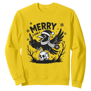 Merry F Caw F Christmas Raven Sweatshirt Funny Holiday Gift TS12 Daisy Print Your Wear