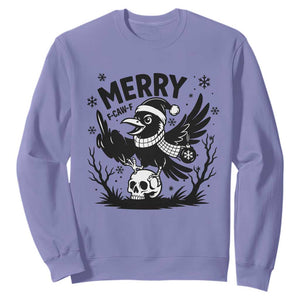 Merry F Caw F Christmas Raven Sweatshirt Funny Holiday Gift TS12 Violet Print Your Wear