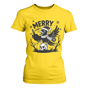 Merry F Caw F Christmas Raven T Shirt For Women Funny Holiday Gift TS12 Daisy Print Your Wear