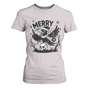 Merry F Caw F Christmas Raven T Shirt For Women Funny Holiday Gift TS12 Ice Gray Print Your Wear