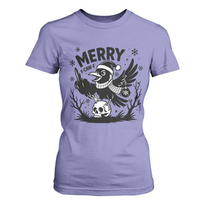 Merry F Caw F Christmas Raven T Shirt For Women Funny Holiday Gift TS12 Violet Print Your Wear