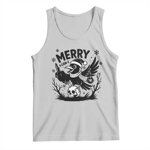 Merry F Caw F Christmas Raven Tank Top Funny Holiday Gift - Print Your Wear