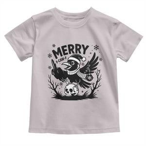 Merry F Caw F Christmas Raven Toddler T Shirt Funny Holiday Gift TS12 Ice Gray Print Your Wear