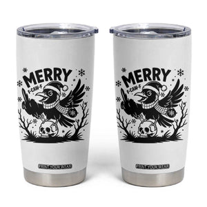 Merry F Caw F Christmas Raven Tumbler Cup Funny Holiday Gift - Print Your Wear