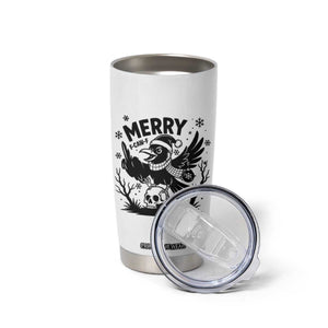 Merry F Caw F Christmas Raven Tumbler Cup Funny Holiday Gift - Print Your Wear