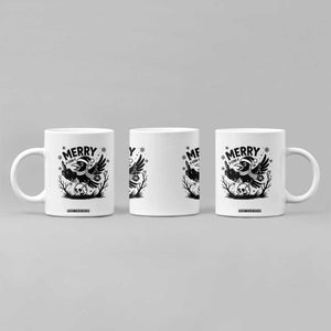 Merry F Caw F Christmas Raven Coffee Mug Funny Holiday Gift - Print Your Wear