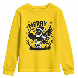 Merry F Caw F Christmas Raven Youth Sweatshirt Funny Holiday Gift TS12 Daisy Print Your Wear