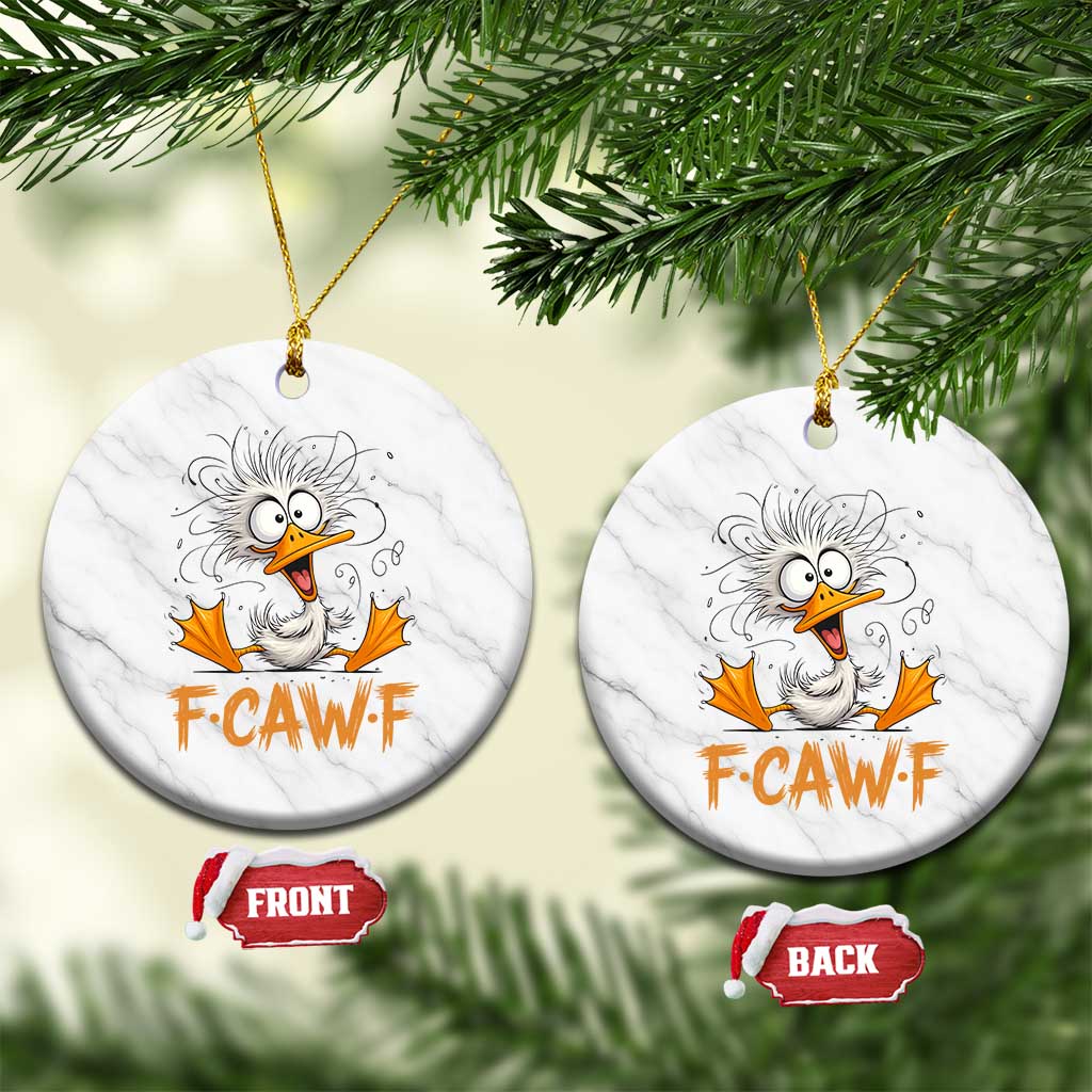 F Quack F Duck Lover Ceramic Ornament Funny Farm Gift TS12 1pc White Marble Print Your Wear