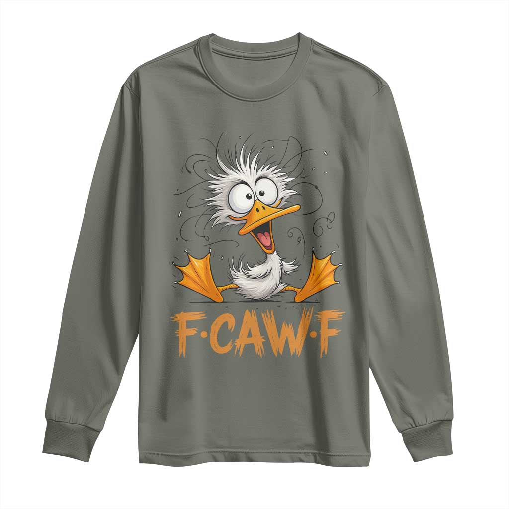 F Quack F Duck Lover Long Sleeve Shirt Funny Farm Gift TS12 Military Green Print Your Wear