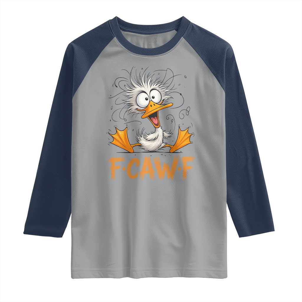 F Quack F Duck Lover Raglan Shirt Funny Farm Gift TS12 Sport Gray Navy Print Your Wear