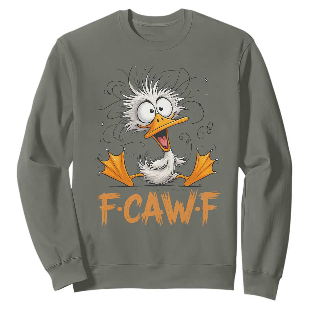 F Quack F Duck Lover Sweatshirt Funny Farm Gift TS12 Military Green Print Your Wear