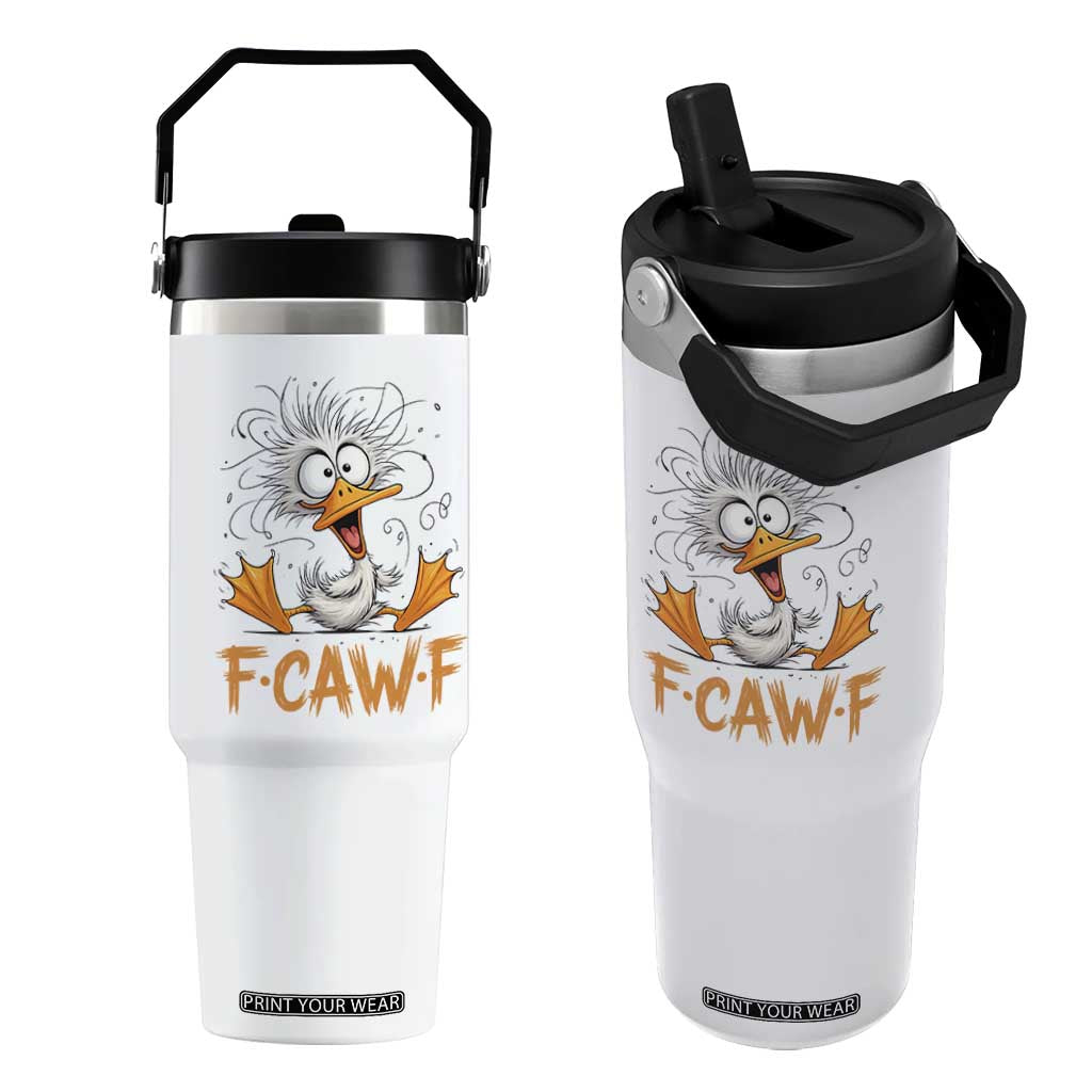 F Quack F Duck Lover Flip Straw Tumbler Funny Farm Gift TS12 One Size: 30 oz White Print Your Wear