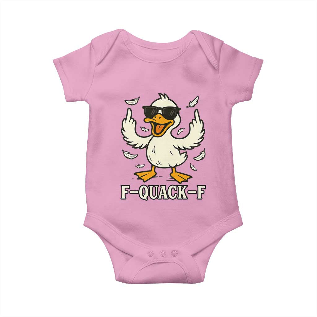 Funny F Quack F Silly Duck Sarcastic Joke Gift Baby Onesie TS12 Light Pink Print Your Wear