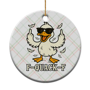Funny F Quack F Silly Duck Sarcastic Joke Gift Ceramic Ornament TS12 1pc Christmas Plaid Print Your Wear