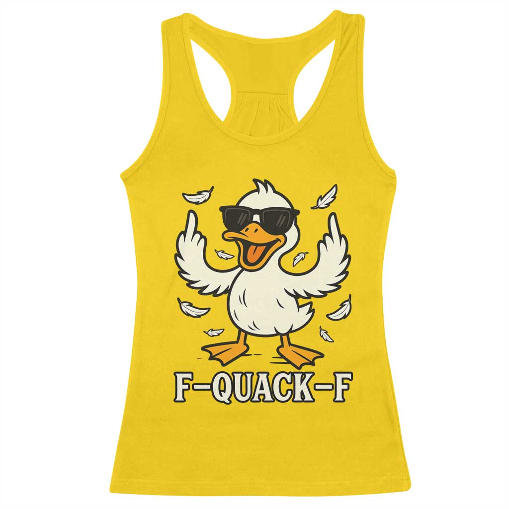 Funny F Quack F Silly Duck Sarcastic Joke Gift Racerback Tank Top TS12 Daisy Print Your Wear