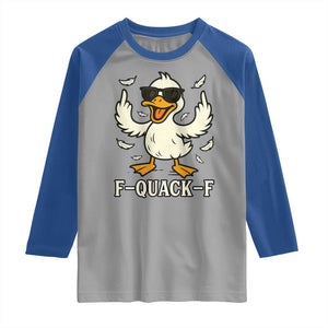 Funny F Quack F Silly Duck Sarcastic Joke Gift Raglan Shirt TS12 Sport Gray Royal Print Your Wear