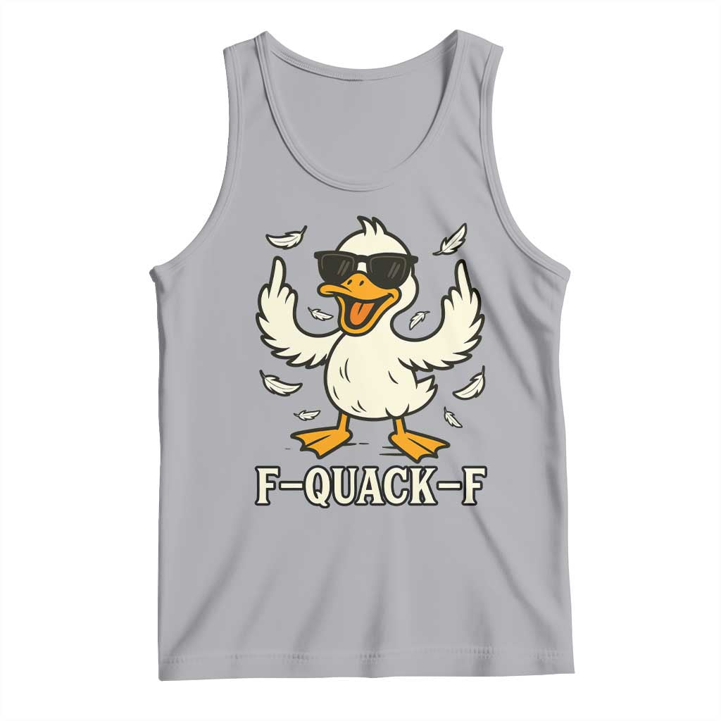 Funny F Quack F Silly Duck Sarcastic Joke Gift Tank Top TS12 Athletic Heather Print Your Wear