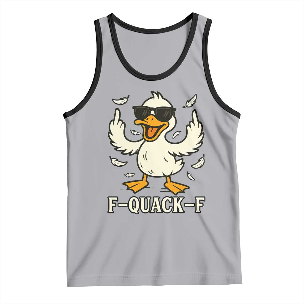 Funny F Quack F Silly Duck Sarcastic Joke Gift Tank Top TS12 Athletic Heather Black Print Your Wear