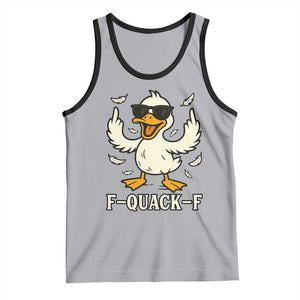 Funny F Quack F Silly Duck Sarcastic Joke Gift Tank Top TS12 Athletic Heather Black Print Your Wear
