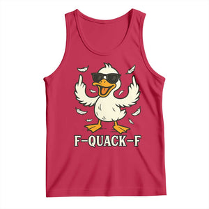 Funny F Quack F Silly Duck Sarcastic Joke Gift Tank Top - Print Your Wear