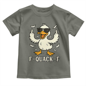 Funny F Quack F Silly Duck Sarcastic Joke Gift Toddler T Shirt TS12 Military Green Print Your Wear