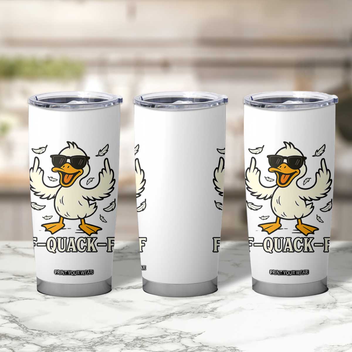 Funny F Quack F Silly Duck Sarcastic Joke Gift Tumbler Cup TS12 Print Your Wear