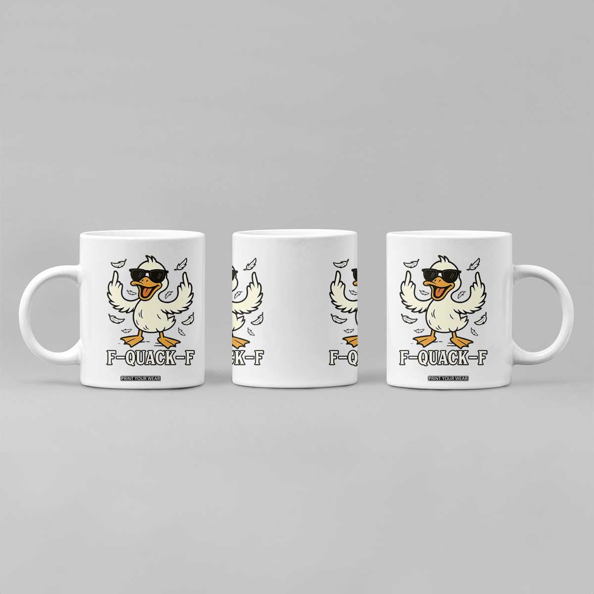 Funny F Quack F Silly Duck Sarcastic Joke Gift Coffee Mug TS12 Print Your Wear