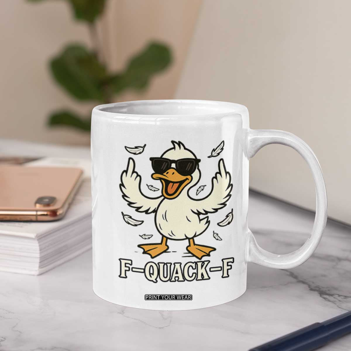 Funny F Quack F Silly Duck Sarcastic Joke Gift Coffee Mug TS12 Print Your Wear