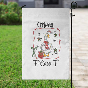 Merry F Caw F Duck Sarcastic Joke Gift Garden Flag Funny Christmas Gift - Print Your Wear