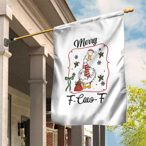 Merry F Caw F Duck Sarcastic Joke Gift Garden Flag Funny Christmas Gift - Print Your Wear