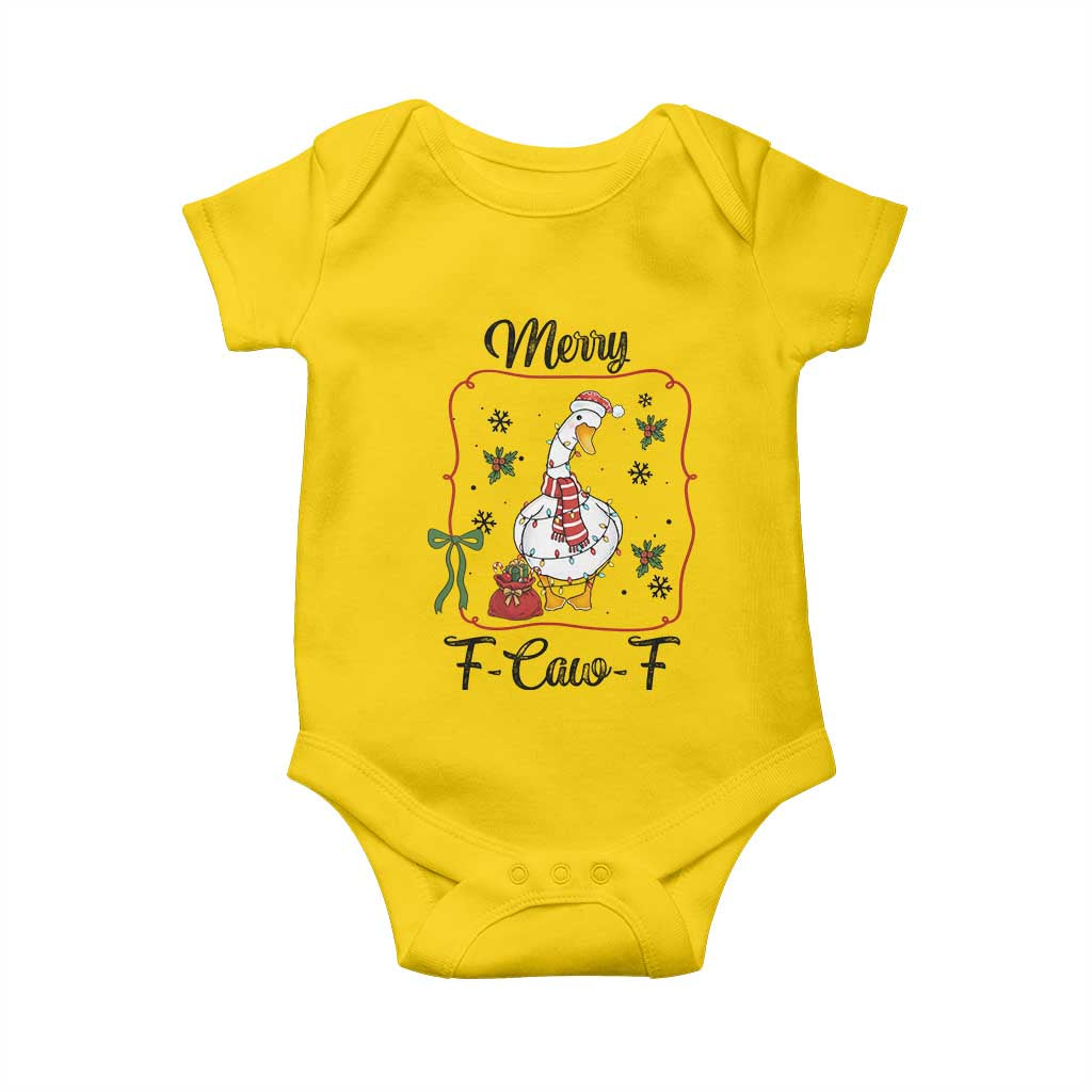 Merry F Caw F Duck Sarcastic Joke Gift Baby Onesie Funny Christmas Gift TS12 Daisy Print Your Wear