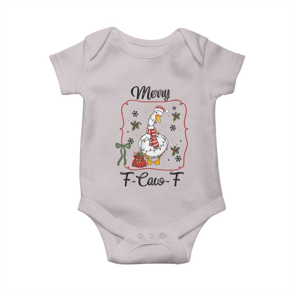 Merry F Caw F Duck Sarcastic Joke Gift Baby Onesie Funny Christmas Gift TS12 Ice Gray Print Your Wear