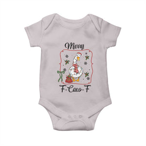 Merry F Caw F Duck Sarcastic Joke Gift Baby Onesie Funny Christmas Gift TS12 Ice Gray Print Your Wear