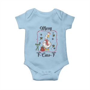 Merry F Caw F Duck Sarcastic Joke Gift Baby Onesie Funny Christmas Gift TS12 Light Blue Print Your Wear
