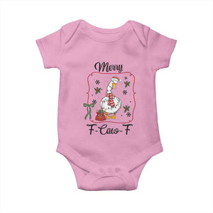 Merry F Caw F Duck Sarcastic Joke Gift Baby Onesie Funny Christmas Gift TS12 Light Pink Print Your Wear