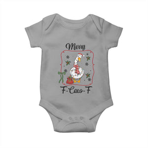 Merry F Caw F Duck Sarcastic Joke Gift Baby Onesie Funny Christmas Gift TS12 Sport Gray Print Your Wear