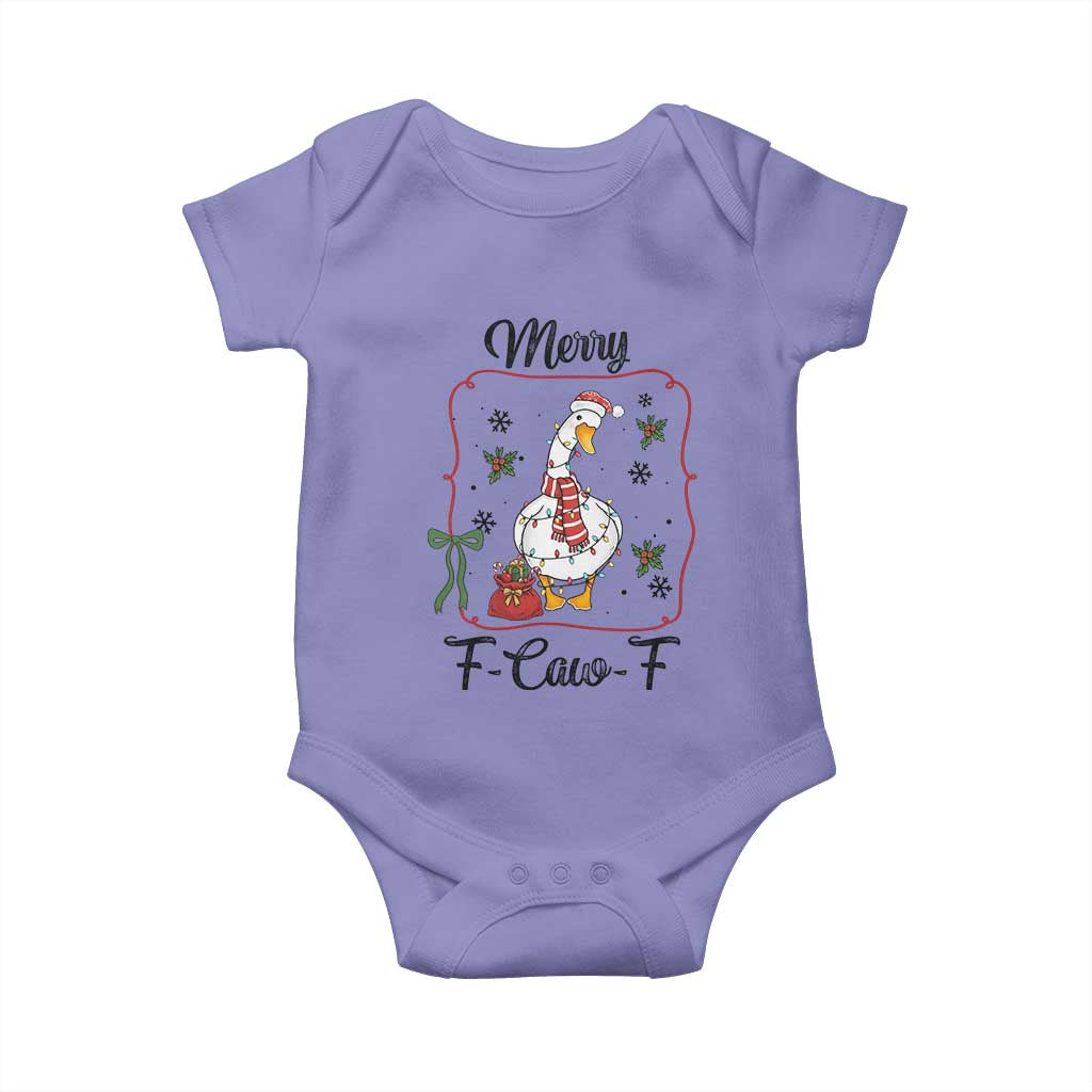 Merry F Caw F Duck Sarcastic Joke Gift Baby Onesie Funny Christmas Gift TS12 Violet Print Your Wear