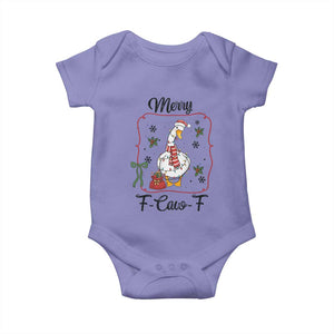 Merry F Caw F Duck Sarcastic Joke Gift Baby Onesie Funny Christmas Gift TS12 Violet Print Your Wear