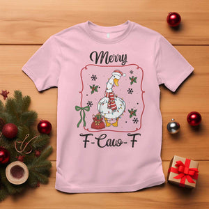 Merry F Caw F Duck Sarcastic Joke Gift T Shirt Funny Christmas Gift TS12 Light Pink Print Your Wear