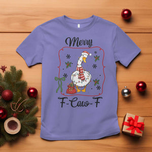 Merry F Caw F Duck Sarcastic Joke Gift T Shirt Funny Christmas Gift TS12 Violet Print Your Wear